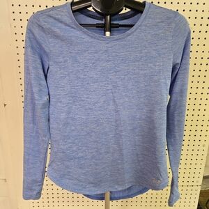 Under Armour Run Heat Gear Womens M Long Sleeve Athletic Shirt Lightweight Blue